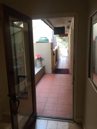 View out the front door.